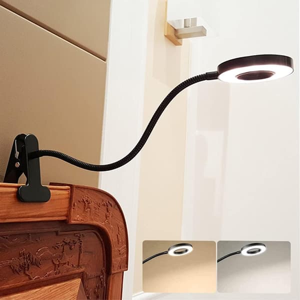 6W LED USB leselys klips bærbar lampe for bok, piano, sengegavl