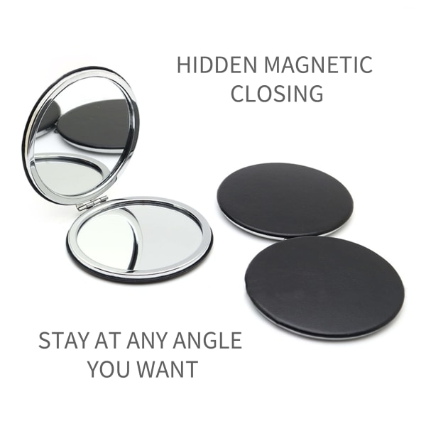 Makeup spejl, kompakt spejl, mini lille rund makeup spejl lommespejl dobbeltsidet spejl, rejse makeup spejl, bærbar folde spejl