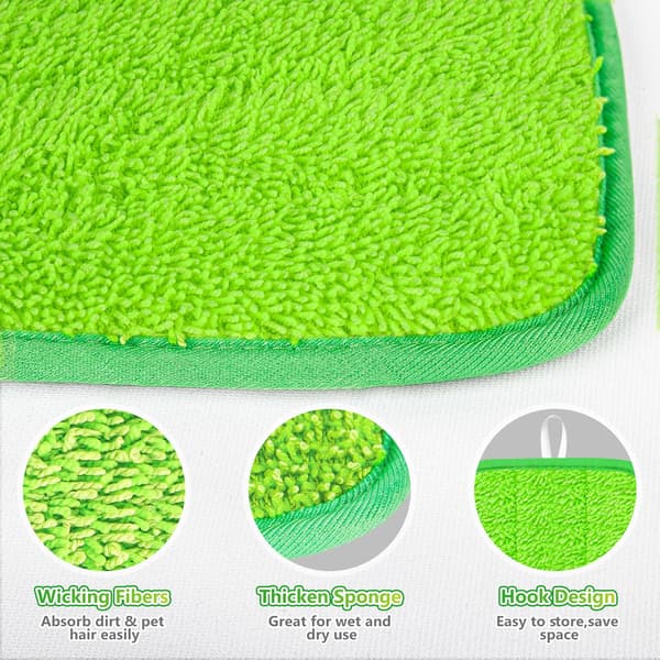 Mikrofiber moppputer kompatible med Swiffer Sweeper Mopp, Våte puter påfyll Tørre puter Gjenbrukbare våte puter Mopp påfyllputer Tørr Våt påfyll Vaskbar (4-pakning)