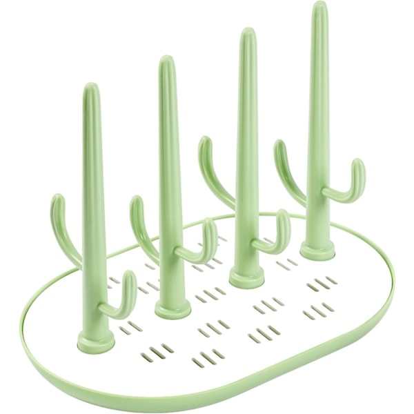 Babyflaske tørkerack, smokkholder med avtakbare braketter, multifunksjonell flaskeoppbevaring tørkerack for flasker, smokker, kopper, gjenbrukbare Light Green