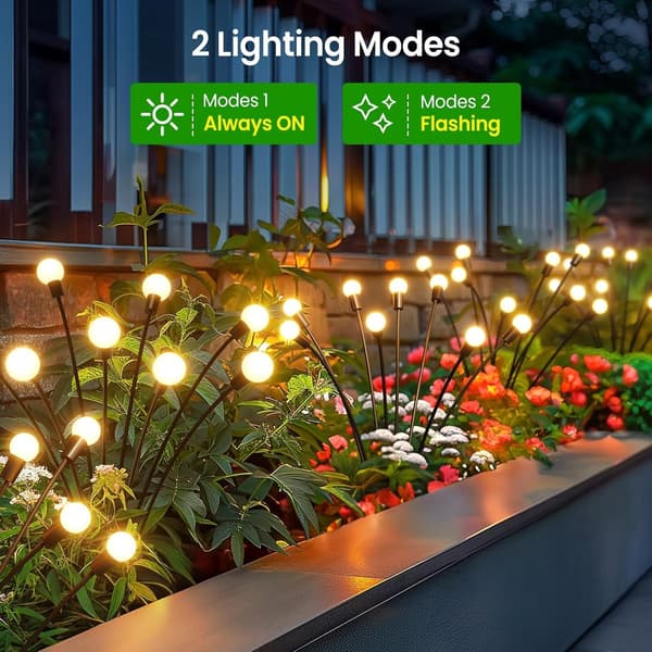Solcellehagelys - Utendørs - 4-pakning 32 LED Vinkende Solcellelys - Solcellehagelys - Ildfluer
