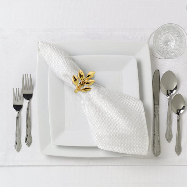 6 stk Serviettringholdere, Metalliske Blad Serviettringer Husholdnings Serviettholder Serviettringholdere for Bryllup, Bursdagsmiddag, Familietreff Metallic Leaf