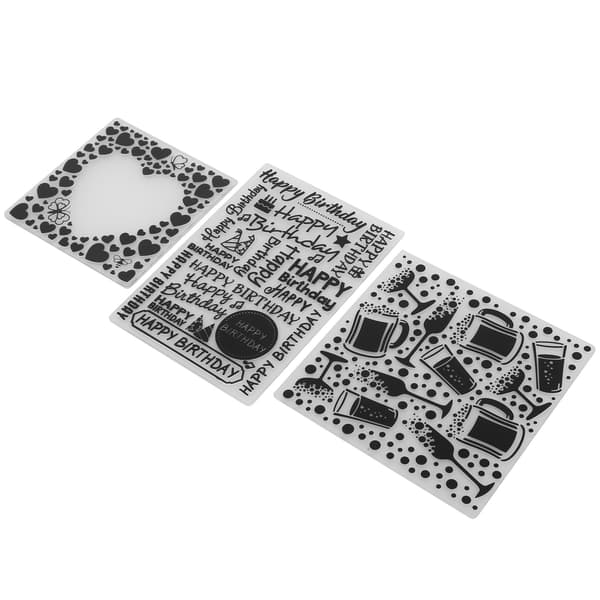 3 stk. pregefolder i plast DIY kortlaging papirhåndverk scrapbooking preget mal