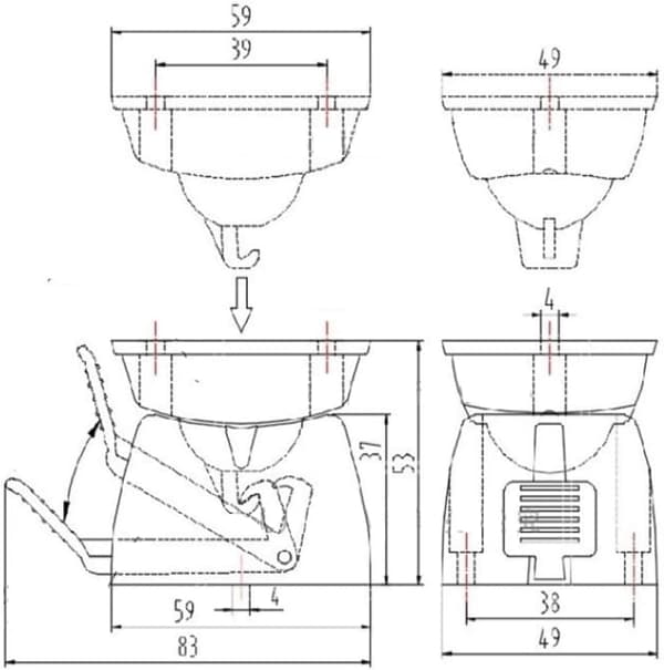 Statisk dørclips til autocamper - Dørgreb til turistbåd - Nylon dørstopperclips til autocamper, campingvogn, autocamper (Sort)