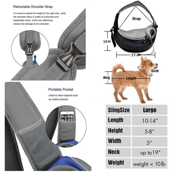 Bärväska för hundar och katter, handsfree för utomhusresor, axelväska (husdjur under 4,1 kg) rosa