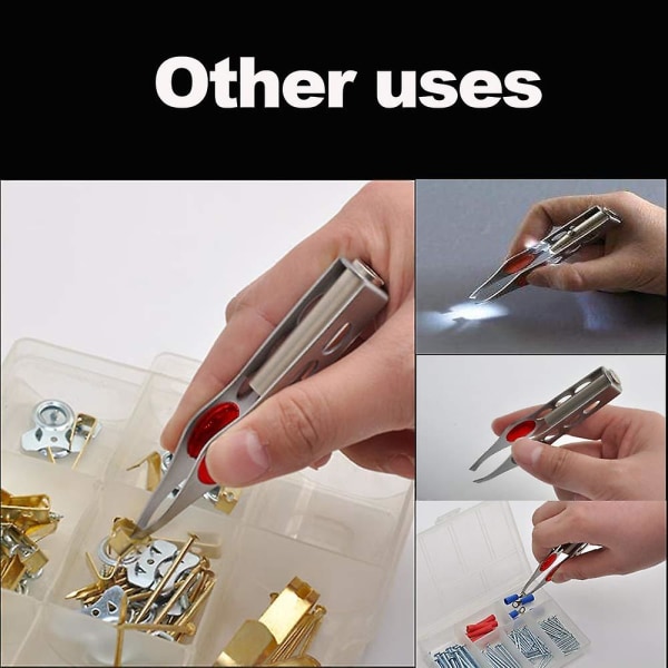 2 pakke pinsett med lys - profesjonell opplyst pinsett for presis hårfjerning
