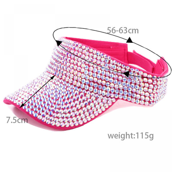 Bling Bling strassit yksivärinen urheiluaurinkolippa säädettävä kesälippis E