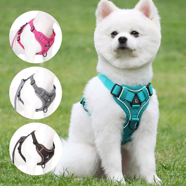 Blue, M-true Love Dog Harness No Front Zipper Clip Vest Adjustable Dog Car Harness With Handle Four Adjustment Points Reflective Material