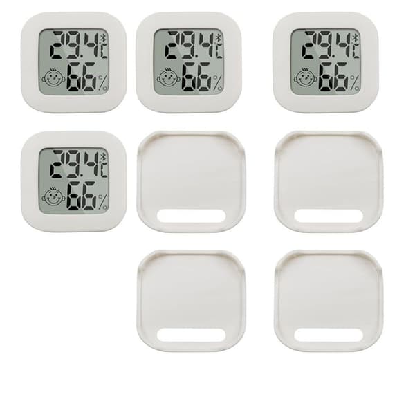 Mini inomhustermometer, digital hygrometer för luftfuktighet, rumstermometer, högprecisions temperatursensor för hemmet, termometer (4 st) with Card slot