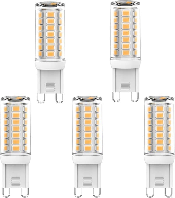 G9 LED-pærer 3W - Varmhvit - 5-pakning
