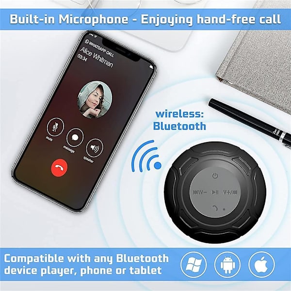 Mini Bluetooth Duschhögtalare Vattentät Trådlös Bärbar Vattentålig