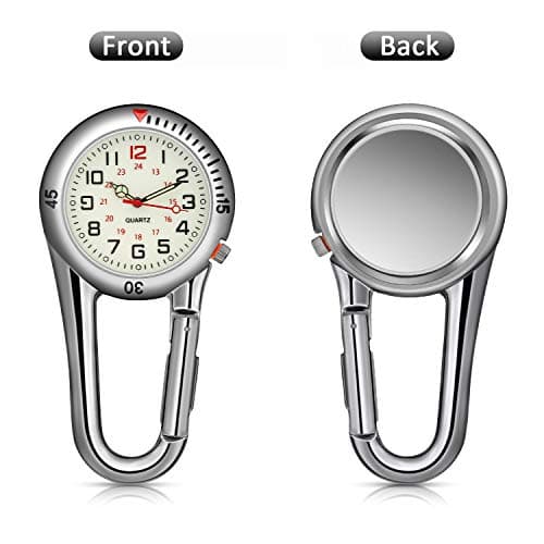 Lysende Clip-On Kronometer med Quick Release til Professionel Brug og Udendørs Aktiviteter, Assorterede Stilarter, 2-pak Silver