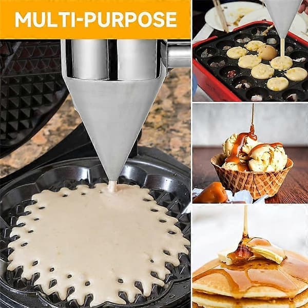 Røremaskin, trakt i rustfritt stål, med stativ for kaker, smultringer, muffins, pannekaker, baking