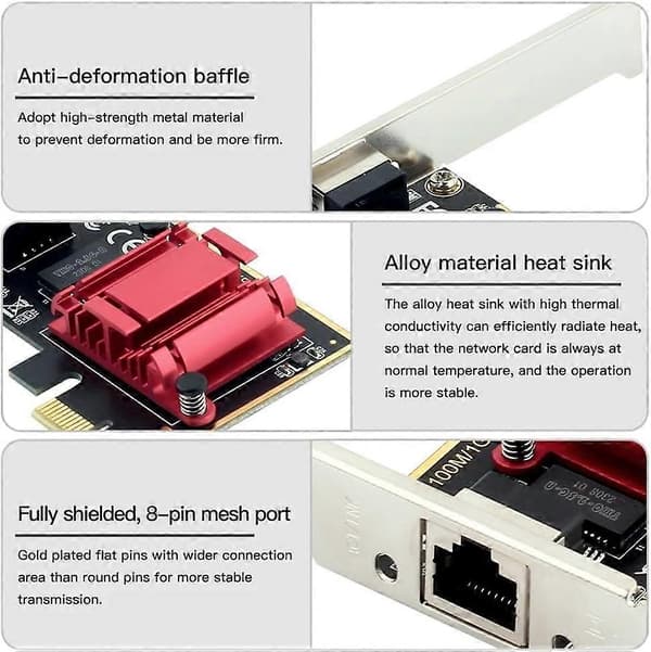 PCIe til Gigabit netværkskort 2.5G Diskless PCI Express Ethernet-adapter