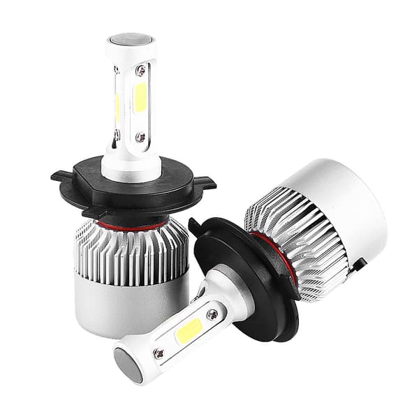 2 stk S2 72W 8000lm LED frontlys COB-pærer Hvit 6500K H4