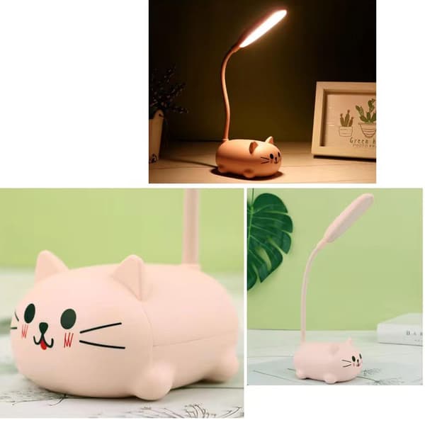 Søt rosa mini katte nattlys, USB oppladbart, sammenleggbart for barnerom rosa Pink Pink