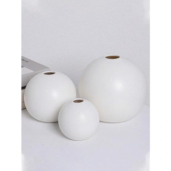 Rund Vas Prydnad Ins Nordisk Rund Vas Modern Enkel Rund Vas Vit S Vit White S