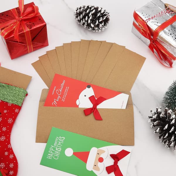 100 stk brune konvolutter - 24,1x10,5 cm selvforseglende sikkerhetskonvolutter for forretninger, post, sjekker og invitasjoner - Kraft 100PCS