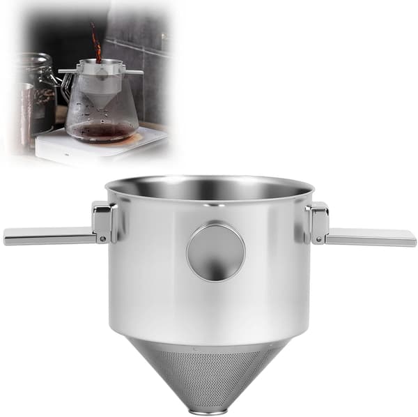 Pour Over Kaffedrypper Rustfrit Stål Kaffefilter Pour Over Kaffemaskine Sammenklappelig Kaffedrypper Kop Keglefilter til Rejser Rustfrit Stål
