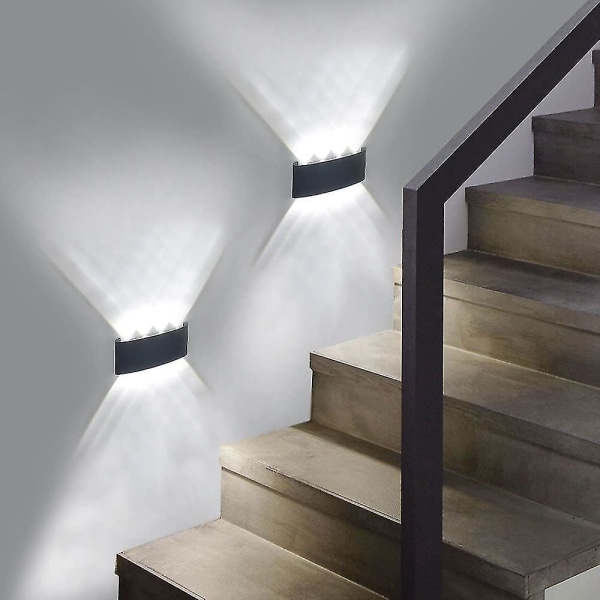 Led innendørs vegglamper - 8w moderne vanntett vegglampe lysarmatur Vegglampe dekorasjon aluminium hvit vegglampe til stue soverom gang