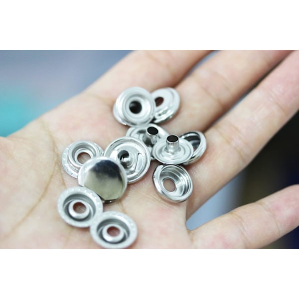 200 stk trykknappsett, BetterJonny 15mm rustfritt stål trykknapp trykknapp med tang og 3 innstillingsverktøy for Marine Boa silver