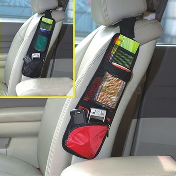 Auton roikkuva säilytyspussi Auton järjestäjä Autoistuimen sivusäilytyspussi Tasku Tarvikkeet Nylonpidin 37 * 12cm (3 kpl)