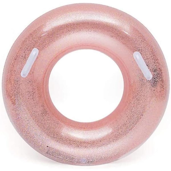Bord Simring, Pool Party Uppblåsbar Leksak, Rund Simring, Pool Soffa med Handtag Tjockna, Paljetter Simring, Uppblåsbar Rund Forma f Pink 120X120X15cm