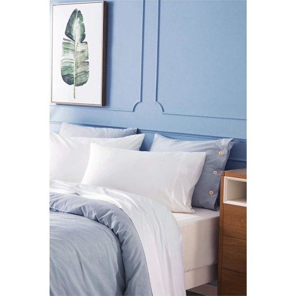 Tyynynpäälliset 2 kpl Valkoinen - Harjattu Polyesteri Mikrokuitu Tynynpäällinen Kirjekuorilukolla, 50 x 75 cm White 2pcs Pillowcases(50x75cm)