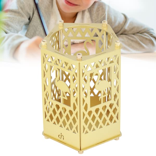 Metallpennholder Multifunksjonell Enkel Montering Glansfull Overflate Pennholder for Kontor Skole Hjem