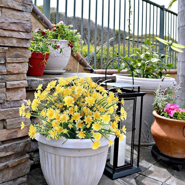 6 buketter kunstige tusenfryd mødre blomster utendørs falske høstblomster