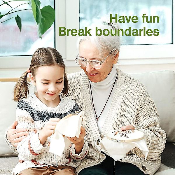 6 stycken broderiramset i bambu, korsstygnsram, 4 tum till 10 tum