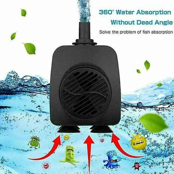 15w 800l/t Fontene Pumpe Dam Pumpe Vann Funksjon Pumpe Hage Pumpe Fontene Pumpe Med 12 Lysdioder
