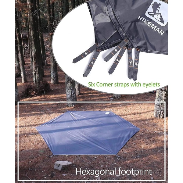 Camping Tarp Tent Footprint - Vattentät vattentät markduk för utomhusbruk, hexagon marktäckande matta