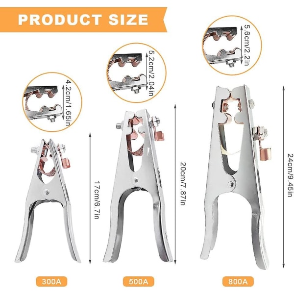 Jordingspengetang, Sveiseklemme, 1 Sveisejordklemme, Laget av Jern + Messing, Sterk og Holdbar, Profesjonelt Sveiseutstyr, For De Fleste Sveisemaskiner