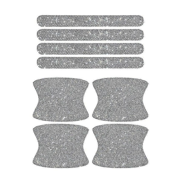 8pcs Bling Car Door Handle Protector Rhinestone Universal Car Handle Cover Reflective Bling Car Handle Cover Car Door Bowl Protection