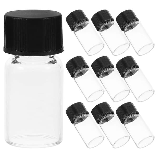 10 st transparenta glasflaskor Små glasflaskor Vätskeprovglasflaskor Läckagesäkra glasflaskor med skruvkorkar