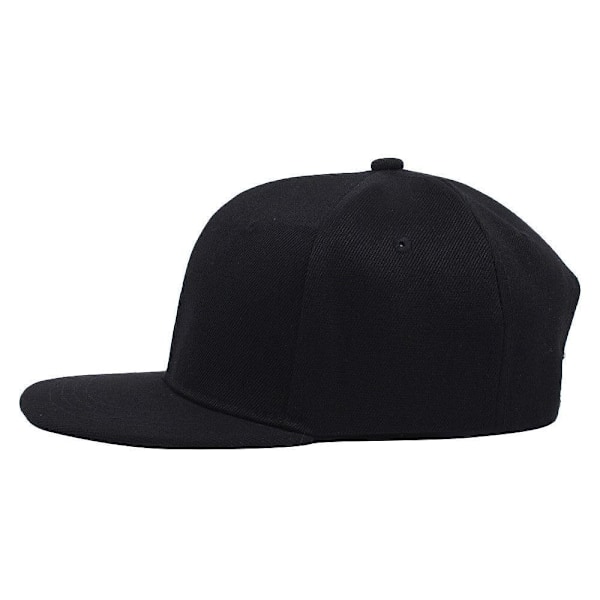 Klassisk Hatt Keps Hip Hop Stil Platt Skärm Blank Enfärgad Justerbar Storlek black