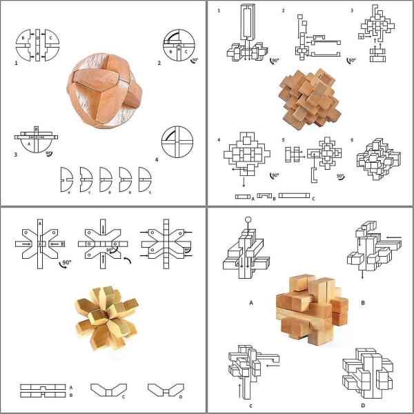 3D Träkub Hjärngympa Pussel Utmana ditt sinne och tålamod