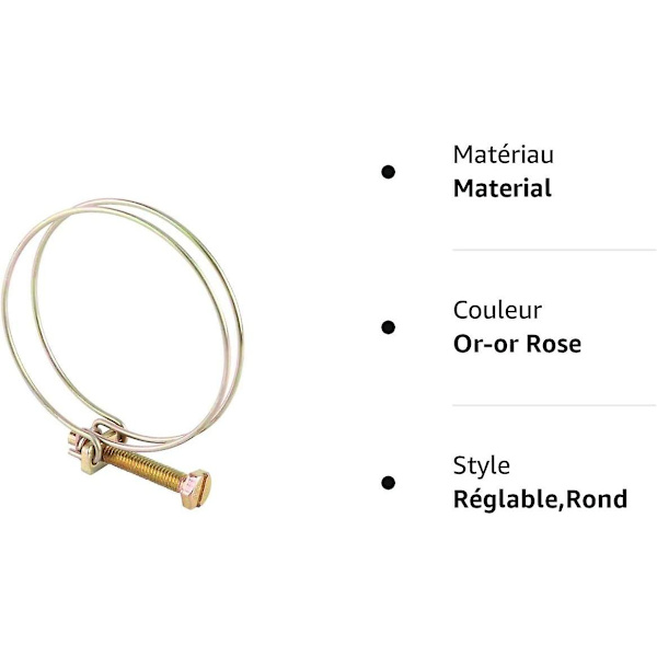 10 stk Dobbelt Slangeklemmer Justerbare Slangeklemmer Slangeklemmer Vandrørsklemme Rustfrit Stål Klemme (57mm52-57))