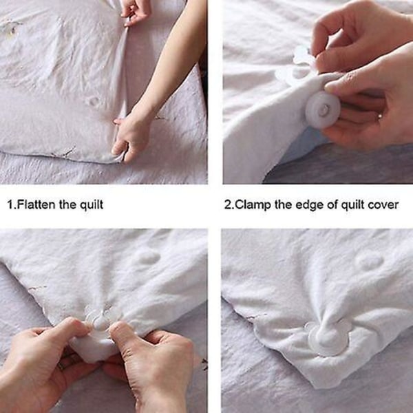 4st påslakanklämmor, quiltfästklämmor för att hålla täcket på plats