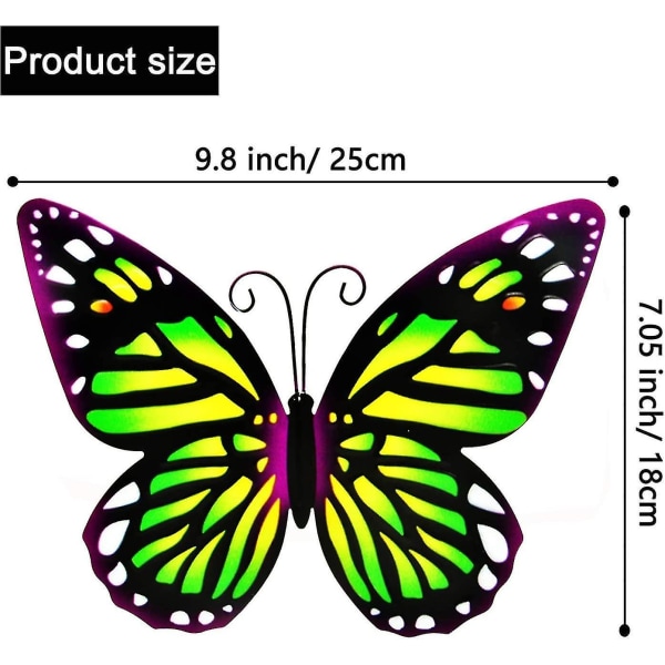 4-pack metallfjärilsväggdekor, metallväggkonst Inspirerande vägg D
