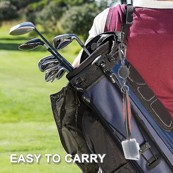 Golf Club Brush & Club Groove Cleaner Retractable Zip-line karabinhage