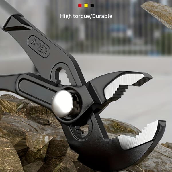 1 Multi-grip tang / Professionel multifunktionsnøgle — Krom-vanadium stål, industriel bredåbnende tang