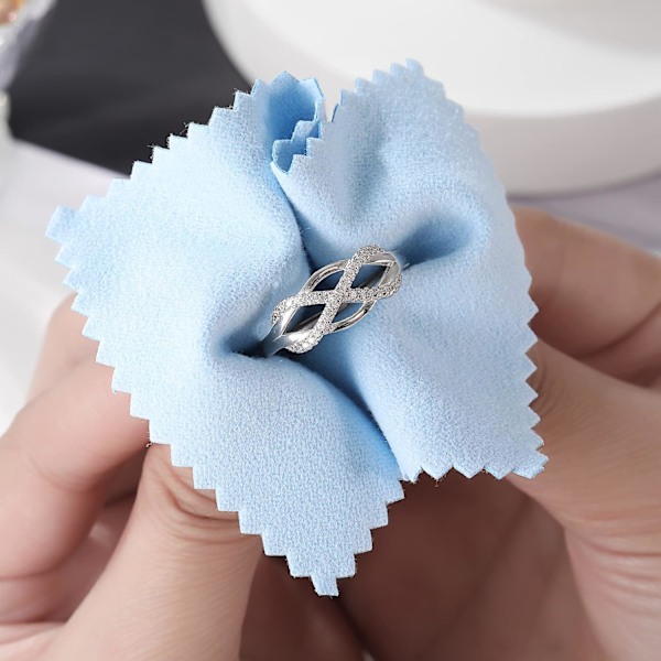 Sølvringer for kvinner Kjærlighetsknute Ringer Justerbare Åpne Fingerfjærringer Smykkegaver Kryssede Ringer for Kvinner med Cubic Zirconia style7