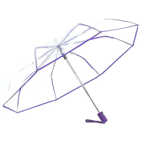 Transparent Automatisk Paraply Regn Kvinnor Män Sol Regn Auto Paraply Kompakt Vikbart Vindskydd