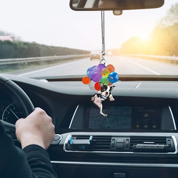 Bilstolpsspegelprydnader, Kreativa Söta Kattbilhänge med Färgglada Ballonger, Bilinredningstillbehör, Bilstolpsspegelhänge H