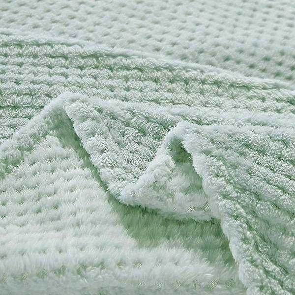 Flanellfilt, 167x228 Cm Mjuk Soffafilt, Våffelfleecefilt För Soffa, Mintgrön Filt
