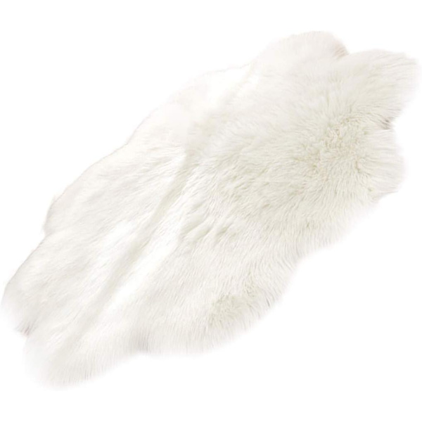 Fluffig Matta, Blommaformad Pälsmatta, Shaggy Plyschmatta För Hemmet Sovrum, Vit (45 X 45 Cm)