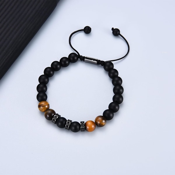 Presenter till Män Pojkar, Pojkvän Make Armband Tigeröga Armband till Pappa Farfar Son Farbror Bror, Pärlarmband Present till Födelsedag Far Dear Dad Dear Dad