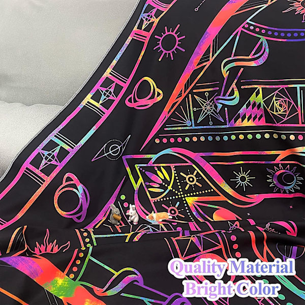 UV-Reagerande Svart Ljus Poster Färg Bakgrund Glöd Mörkt Hippie Bohemian Väggbonad, 80\" X 60\"